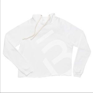 Barre3 White crop hoodie